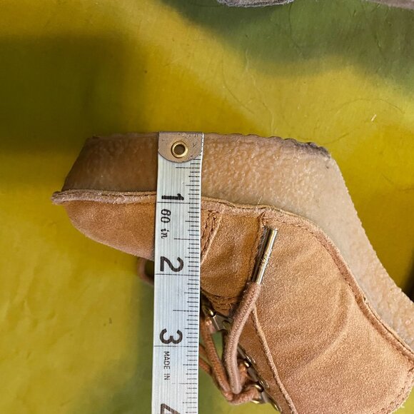 Michael Kors Tan Suede Quincy Clog Lace Up Platform Shoes Women's Size 7.5 - Picture 12 of 12